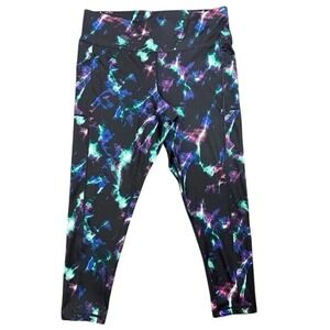 Ideology Woman's Plus Size Celestial Galaxy 7/8 Leggings with Pockets size 2X